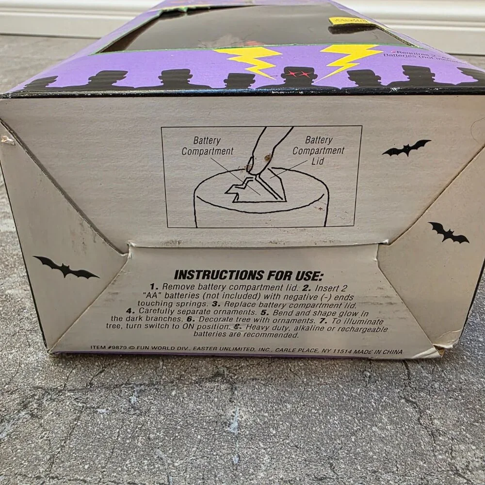 VTG Fun World Light Up Halloween Ceramic Haunted Tree Jack O’Lanterns Base